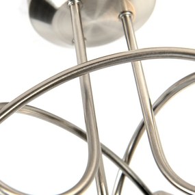 Klassieke plafondlamp staal 3-lichts - Fortress