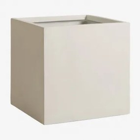 Vierkante Buitenbloempot Van Cement Lucas Wit & 40 X 40 X 40 Cm - Sklum