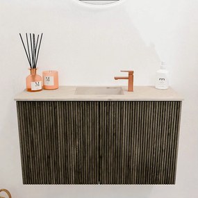 Mondiaz Joya DLux 70cm toiletmeubel shadow met wastafel faye midden 1 kraangat frappe