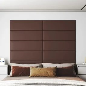 vidaXL Wandpanelen 12 st 3,24 m² 90x30 cm kunstleer bruin