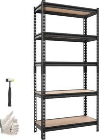 VEVOR Heavy Duty Opbergrek, 5 planken, 759x309x1520mm, 907,2kg draagvermogen, stalen frame, modulair en verstelbaar ontwerp voor doe-het-zelf, werkbankfunctie, flexibel insteekrek voor magazijn, garage, werkplaats