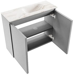 Mondiaz Ture DLux toiletmeubel 60cm plata met wastafel frappe rechts zonder kraangat