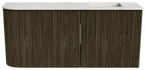 Mondiaz Joya DLux 90cm toiletmeubel ronding links shadow met wastafel faye rechts 1 kraangat ostra