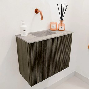 Mondiaz Joya DLux 50cm toiletmeubel shadow met wastafel faye links zonder kraangat glace