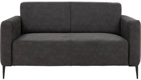 Goossens Key West antraciet, micro leer, 2-zits, modern design