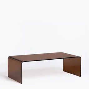 Transparant Glazen Salontafel (110x55 Cm) Cris Bruin – Karamel - Sklum