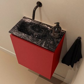 Mondiaz Ture DLux toiletmeubel 40cm fire met wastafel lava links zonder kraangat