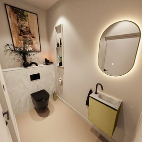 Mondiaz Ture DLux toiletmeubel 40cm oro met wastafel ostra rechts met kraangat