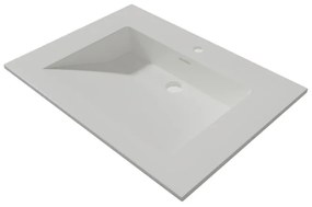 Lambini Designs Flora solid surface wastafel 60cm met kraangat wit mat