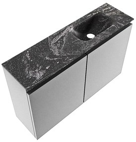 Mondiaz Ture DLux toiletmeubel 80cm plata met wastafel lava rechts zonder kraangat