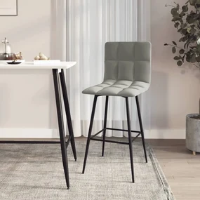 vidaXL Barkruk fluweel lichtgrijs