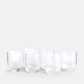 Set van 6 glazen met groeven, Ostri