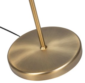 Klassieke vloerlamp brons met witte kap verstelbaar - Ladas Fix