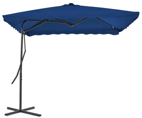 vidaXL Parasol met stalen paal 250x250x230 cm blauw