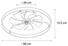 Plafondventilator met lamp zwart 70 cm incl. LED met afstandsbediening - Maddy Design rond Binnenverlichting Lamp