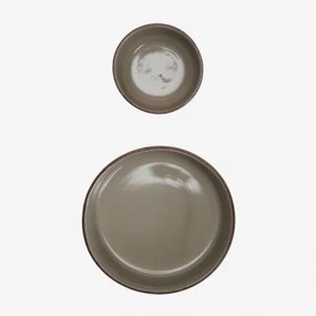 Set Van 2 Kommen Van Ronilena Steengoed Cederbruin - Bruin - Sklum