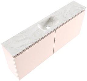 Mondiaz Ture DLux toiletmeubel 120cm rosee met wastafel ostra midden met kraangat