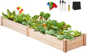 VEVOR verhoogd bed 240 x 60 x 25 cm plantenbak van sparrenhout groentebed bloembak kruidenbed tuinbed plantenbak Ideaal voor het kweken van groenten, fruit, kruiden, vetplanten, enz.