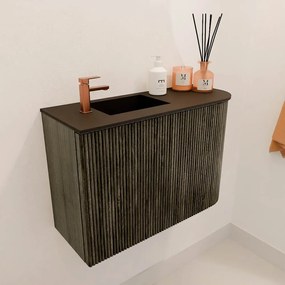 Mondiaz Joya 60cm toiletmeubel ronding rechts shadow met wastafel faye links 1 kraangat urban