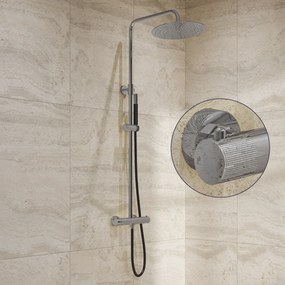Saniclear Talpa Stripes Pro opbouw regendouche chroom met 30cm hoofddouche