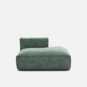 Loungebank element rechts voor modulaire bank, in fluweel met structuur, SEVEN