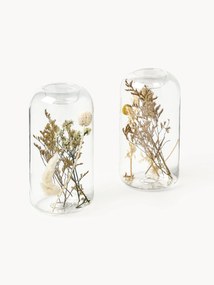 Waxinelichthouders Eleonora met droogbloemen, 2-delig