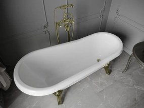 Mexen Retro vrijstaande badkuip 170 x 75 cm, wit, gouden poten - 53251707500-50