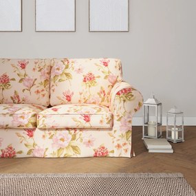 Dekoria IKEA hoes voor Ektorp 2-zits slaapbank - NIEUW model, crème-roze