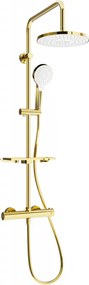 Mexen KT05 opbouwdouche set met regendouche en thermostatische kraan, goud/wit - 771500593-50