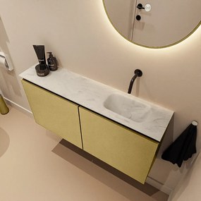 Mondiaz Ture DLux toiletmeubel 100cm oro met wastafel opalo rechts zonder kraangat