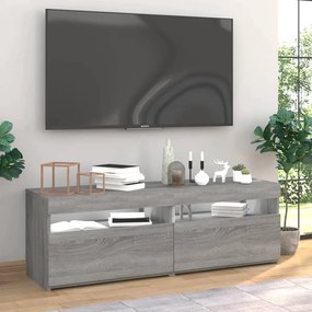 vidaXL Tv-meubels 2 st met LED-verlichting 60x35x40 cm grijs sonoma