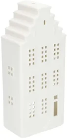 Waxinelichthouder,  porselein, huisje met trapgevel, 20 cm