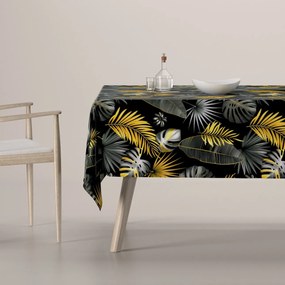 Dekoria Rechthoekig tafelkleed, zwart-groente, 130 x 160 cm