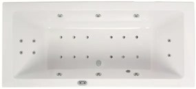 Lambini Designs Cube bubbelbad 170x75cm elektronisch 6+4+2 hydrojets en 12 aerojets met bedieningspaneel chroom