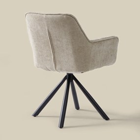 Beige Eetkamerstoel Met Stiksels