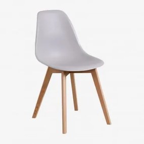 Set Van 2 Eetkamerstoelen In Polypropyleen En Beukenhout Scand Nordic Grijs – Koel - Sklum