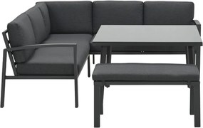 Garden Impressions Tropea lounge dining set 5-delig - donker grijs