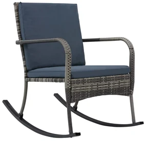 vidaXL Tuinschommelstoel poly rattan antraciet