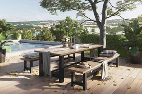 Picknick Set 6 personen 260 cm Aluminium/teak Grijs Lifestyle Garden Furniture San