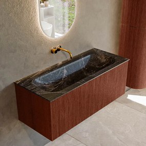Mondiaz Kurve-dlux 110cm badmeubel ruby met 1 lade en wastafel big medium midden zonder kraangat lava