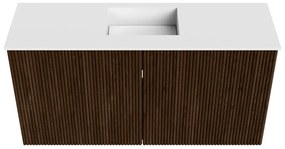 Mondiaz Joya 80cm toiletmeubel walnut met wastafel faye midden 1 kraangat talc