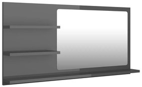 vidaXL Badkamerspiegel 90x10,5x45 cm spaanplaat hoogglans grijs
