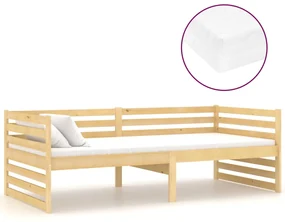 vidaXL Slaapbank met matras massief grenenhout 90x200 cm