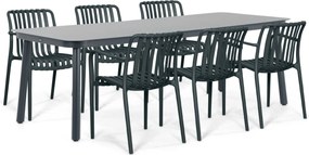 Tuinset 6 personen 220 cm Kunststof Grijs Domani Furniture Alba/Tavano