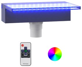 vidaXL Watervaloverlaat met RGB LED's 30 cm acryl