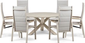 Tuinset Ronde Tuintafel 6 personen 150 cm Aluminium Taupe  Lifestyle Garden Furniture Essence/Xento