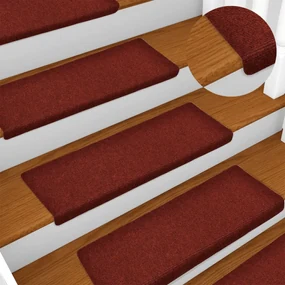 vidaXL Trapmatten 10 st 65x25 cm naaldvilt bordeauxrood