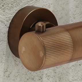 Saniclear Antique Stripes doucheset verouderd messing met thermostatische kraan, handdouche en glijstang