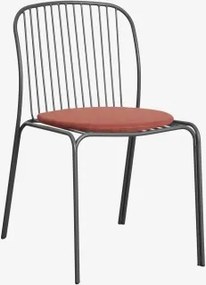 Set Van 2 Tuinstoelen Van Staal Anerina Grijs – Grafiet & Terracota - Sklum