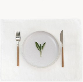 Linnen placemat White Fringes
